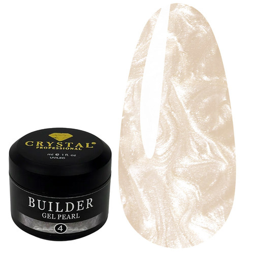 Гель для наращивания Crystal Builder Gel Pearl №4 бежевый перламутровый 15 мл - Фото №1