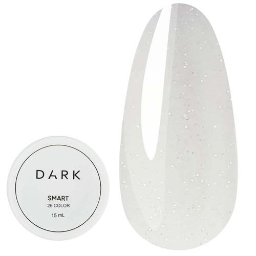 Żel przedłużający Dark Smart Builder gel 26 mleczny z brokatem 15 ml - Фото №1