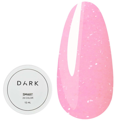 Gel for extensions Dark Smart Builder gel 28 soft pink with glitter 15 ml - Фото №1