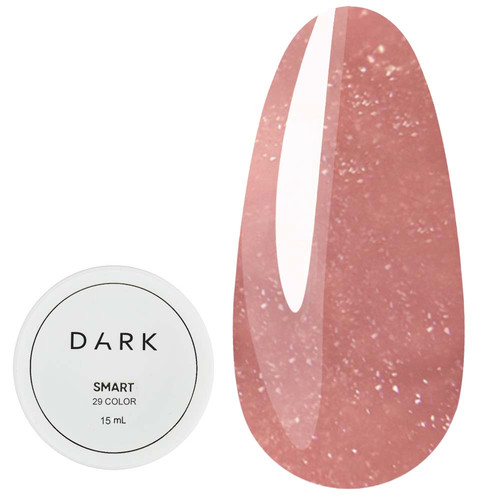 Gel for extensions Dark Smart Builder gel 29 dark beige with glitter 15 ml - Фото №1
