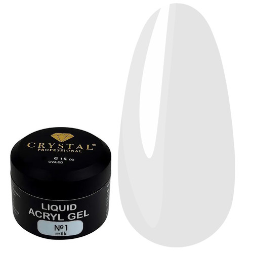 Żel akrylowy do paznokci Crystal Liquid Acryl Gel Milk 30 ml - Фото №1