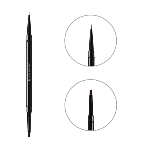 Кисточка двухсторонняя Staleks EXPERT лайнер 7 мм / для геля 7 мм (NBE-01/04) - Фото №1