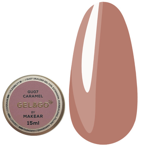 Zel budujący MAKEAR Gel&Go Up GU07 Caramel 15 ml - Фото №1