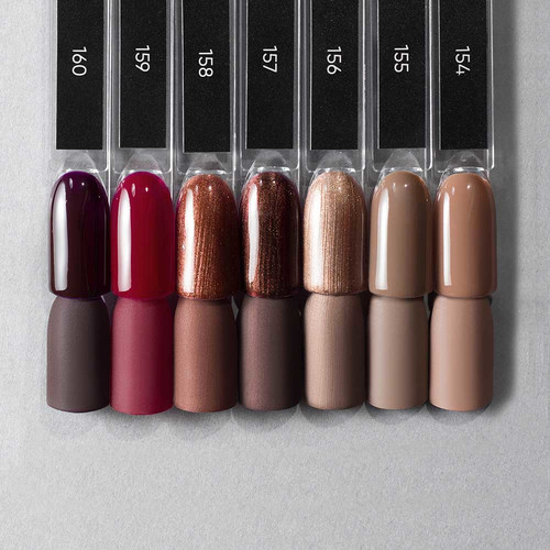 Lakier hybrydowy DARK 158 brązowy ze złotym połyskiem 10 ml - Фото №5