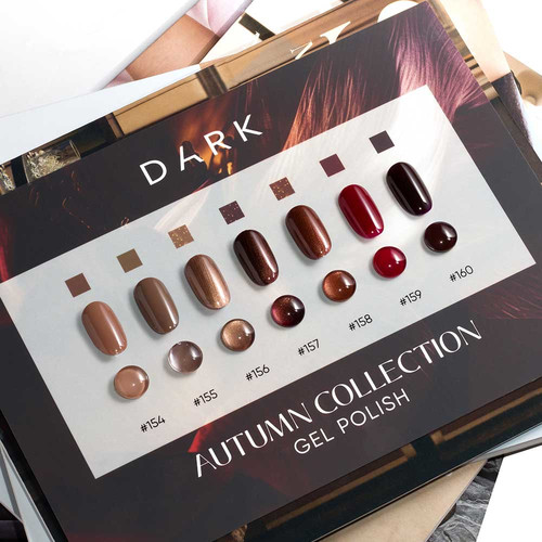 Lakier hybrydowy DARK 158 brązowy ze złotym połyskiem 10 ml - Фото №6