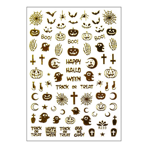 Naklejki do paznokci GNBLab halloween Zlote R233 - Фото №1