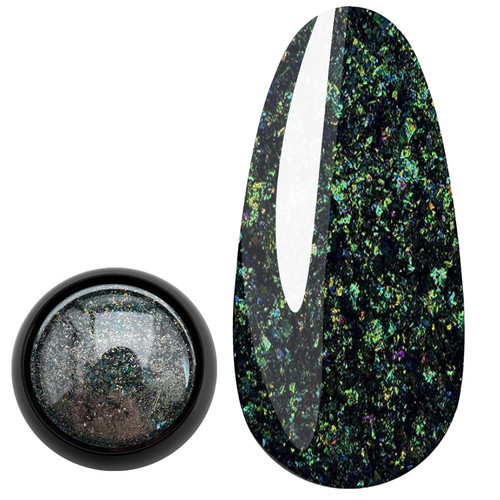 Rubbing for nails Slowianka Holo Black Flakes 1 g - Фото №1