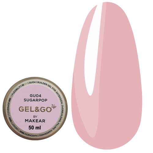 Гель для наращивания MAKEAR Gel&Go Up GU04 Sugarpop 50 мл - Фото №1