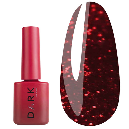 Гель-лак DARK New collection 112 бордовый с красными блестками 6 мл - Фото №1