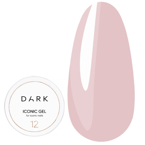 Гель для наращивания DARK Iconic Gel 12 пыльно-розовый 30 мл - Фото №1