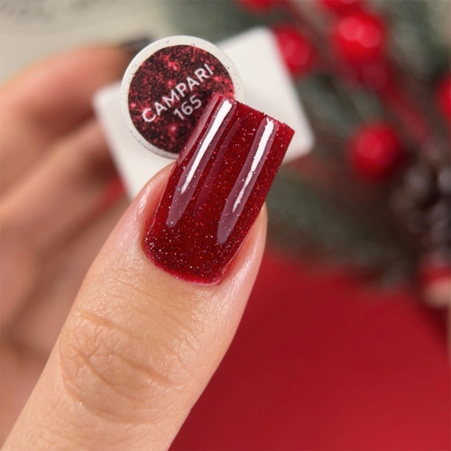 Lakier hybrydowy NAILSOFTHEDAY Gel Polish 165 Campari intensywnie czerwony odblaskowy 10 ml - Фото №4
