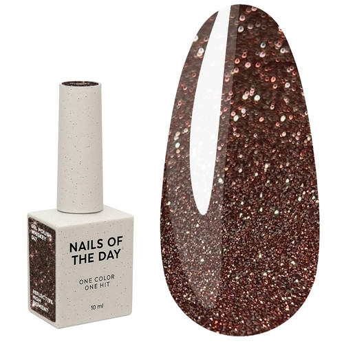 Lakier hybrydowy NAILSOFTHEDAY Gel Polish 047 Whiskey brązowy odblaskowy 10 ml - Фото №1