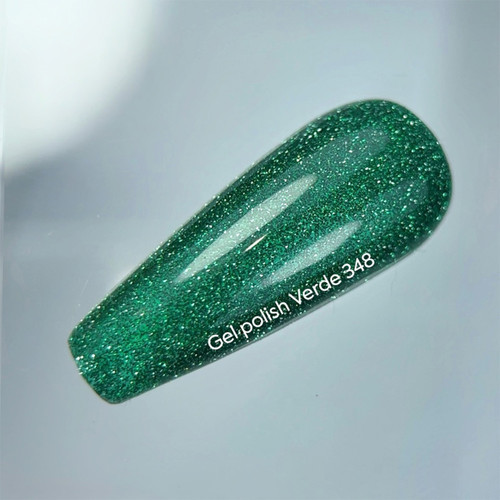Lakier hybrydowy NAILSOFTHEDAY Gel Polish 348 Verde ciemnozielony odblaskowy 10 ml - Фото №4