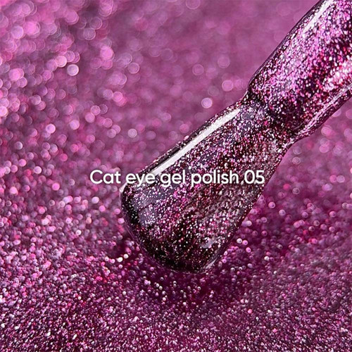 Lakier hybrydowy NAILSOFTHEDAY Cat Eye Gel Polish 05 bordowo-wiśniowy 6 ml - Фото №2