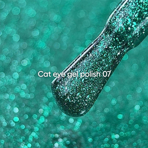 Lakier hybrydowy NAILSOFTHEDAY Cat Eye Gel Polish 07 zielony 6 ml - Фото №2
