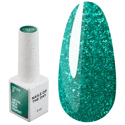 Lakier hybrydowy NAILSOFTHEDAY Cat Eye Gel Polish 07 zielony 6 ml - Фото №1