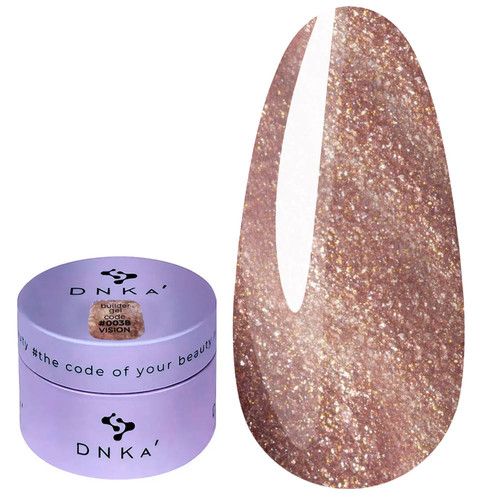 Żel do paznokci DNKa Builder Gel Vision 0038 różowe złoto 30 ml - Фото №1