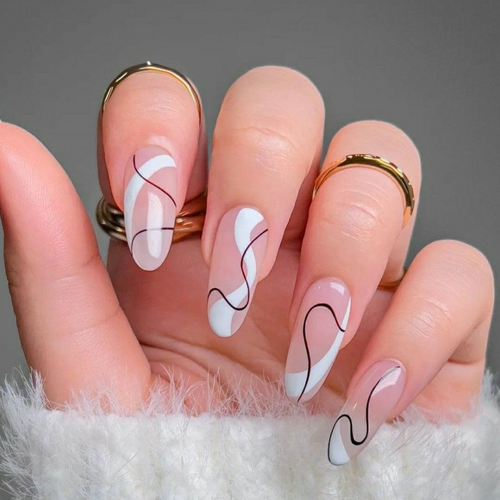 Nude Abstract Design with Lines