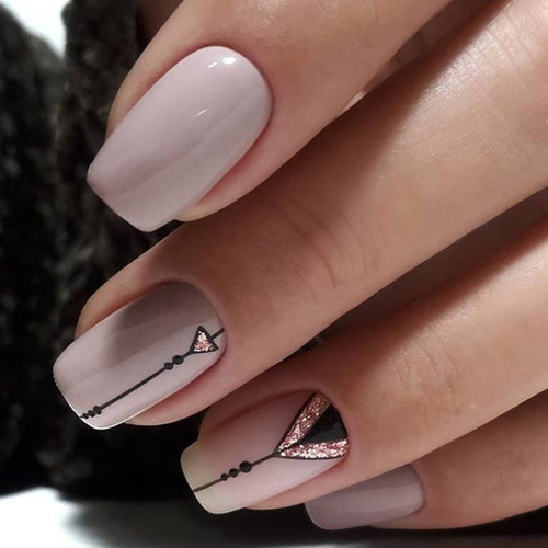 Modern nude with lines and glitter