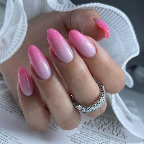 Pink ombre nails