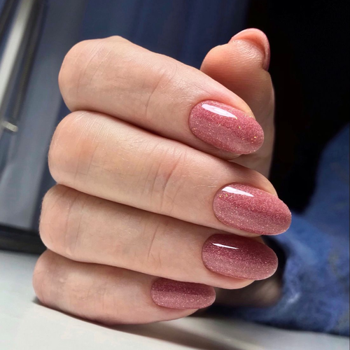 Pink Nails with Glitter