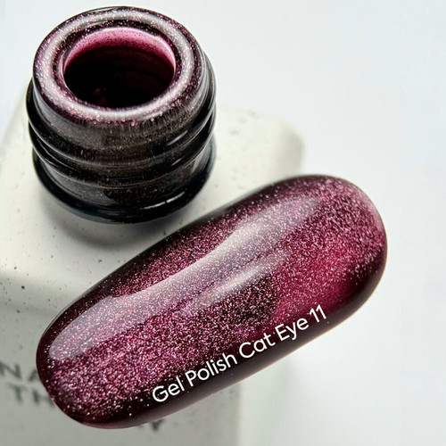 Lakier hybrydowy NAILSOFTHEDAY Cat Eye Gel Polish 11 wiśniowy 6 ml - Фото №3