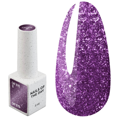 Lakier hybrydowy NAILSOFTHEDAY Cat Eye Gel Polish 12 fioletowy 6 ml - Фото №1