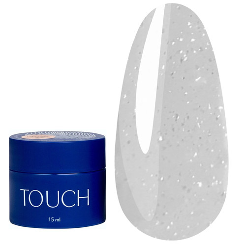 Żel budujący TOUCH Builder gel Shine mix 01 biały z brokatem 15 ml - Фото №1