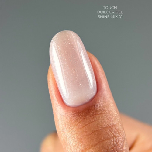 Żel budujący TOUCH Builder gel Shine mix 01 biały z brokatem 15 ml - Фото №4