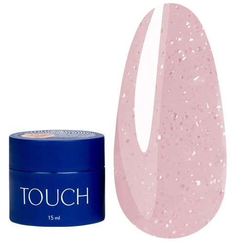 Żel budujący TOUCH Builder gel Shine mix 02 różowy z brokatem 15 ml - Фото №1