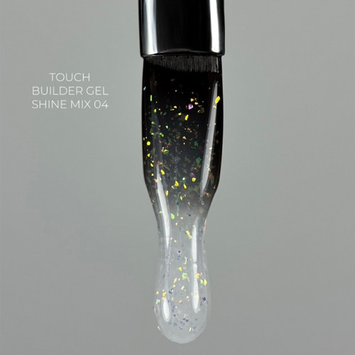 Гель для наращивания TOUCH Builder gel Shine mix 04 молочный с поталью 15 мл - Фото №3