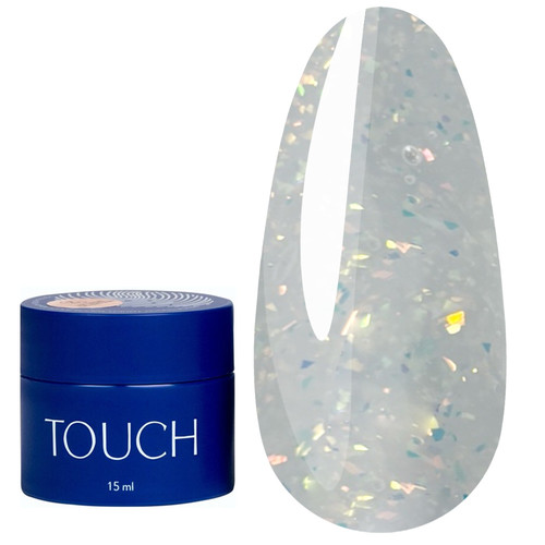 Гель для наращивания TOUCH Builder gel Shine mix 04 молочный с поталью 15 мл - Фото №1