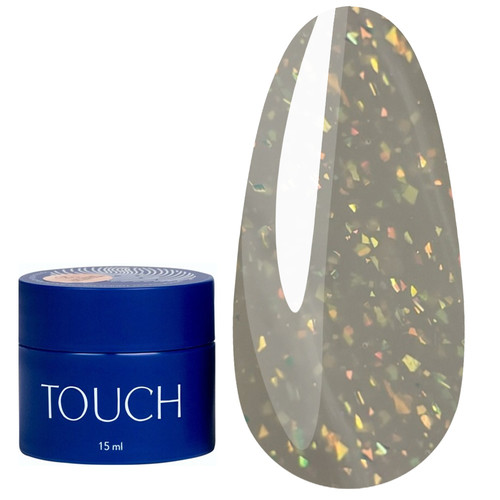 Гель для наращивания TOUCH Builder gel Shine mix 06 бежевый с поталью 15 мл - Фото №1