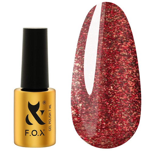 Гель-лак FOX Moulin Rouge 008 ярко-красный с золотой поталью 7 мл