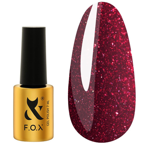 Lakier hybrydowy FOX Moulin Rouge 009 ciemnoczerwony z połyskiem 7 ml - Фото №1