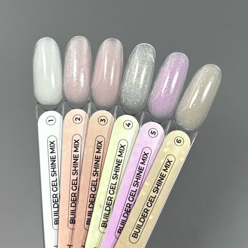 Гель для наращивания TOUCH Builder gel Shine mix 06 бежевый с поталью 15 мл - Фото №5