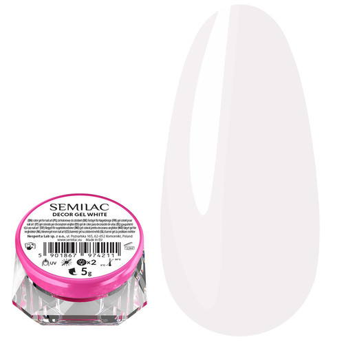 Żel do zdobień Semilac Decor Gel White 5 g - Фото №1