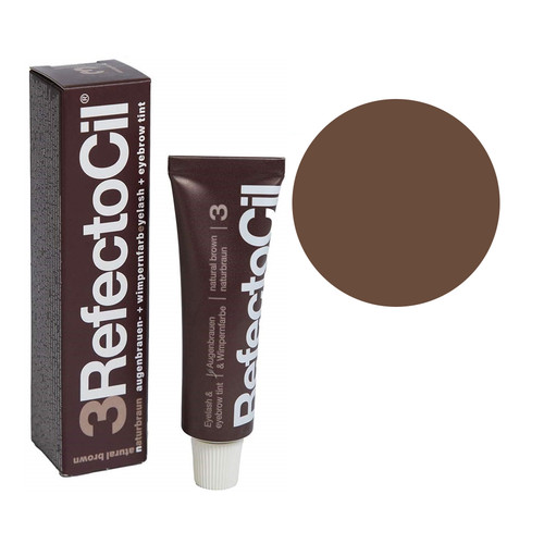 Farba żelowa do brwi i rzęs RefectoCil 3 Naturalny Brąz 15 ml - Фото №1
