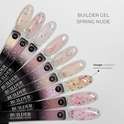 Гель для наращивания Crystal Builder Gel Spring Nude 7 прозрачно-белый с сухоцветами 30 мл - Фото №2
