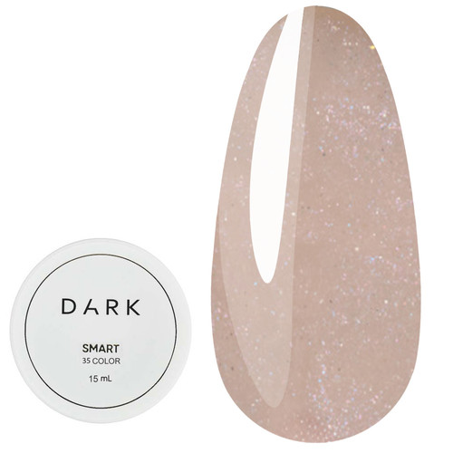 Gel for extensions Dark Smart Builder gel 35 beige with shimmer 15 ml - Фото №1