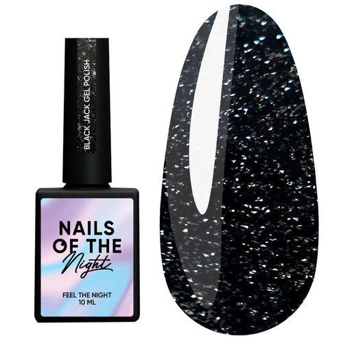SALE Lakier hybrydowy NAILSOFTHENIGHT Black Jack, 10 ml - Фото №1