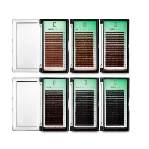 Sztuczne rzęsy Rarity Black Brown skręt C 0.07 16 rzędów 6-13 mm - Фото №4