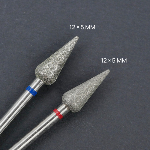 Frez do paznokci TUFI profi Diamentowy Kropla 12 х 5 mm Niebieski Nacięcie (0328402) - Фото №6