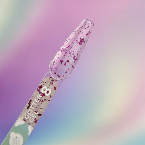 Żel przedłużający YOUARECUTE Glitter Gel 8 z suszonymi różowymi kwiatami 5 ml (469-5114-1449) - Фото №3