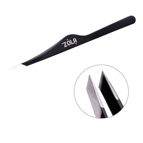 Pęseta do brwi ZOLA skośna profesjonalna BLACK - Фото №1