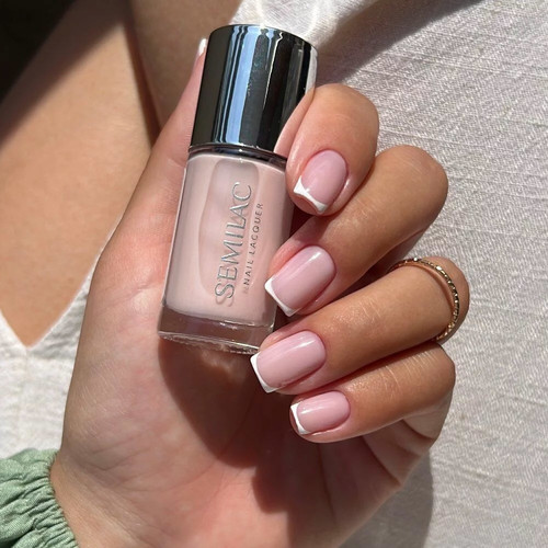 Klasyczny lakier do paznokci Semilac Nail Lacquer 105 Delicate French 9 ml - Фото №5