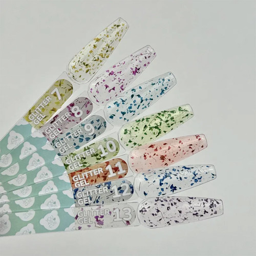 Żel przedłużający YOUARECUTE Glitter Gel 11 z suszonymi kwiatami pomarańczowymi 5 ml (469-5117-1452) - Фото №5