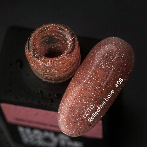 SALE Baza NAILSOFTHENIGHT Reflective base 08 brzoskwinia, 10 ml - Фото №2