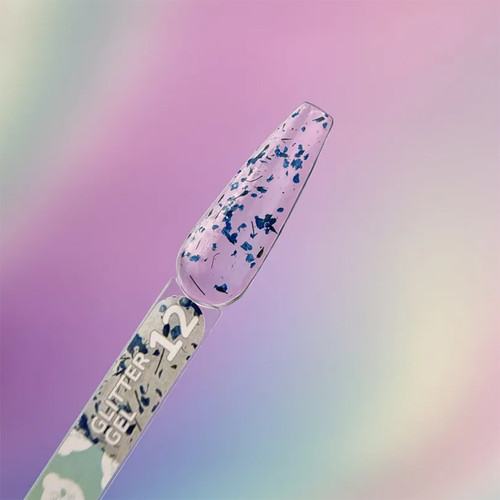 Żel przedłużający YOUARECUTE Glitter Gel 12 z ciemnoniebieskimi suszonymi kwiatami 5 ml (469-5118-1453) - Фото №3