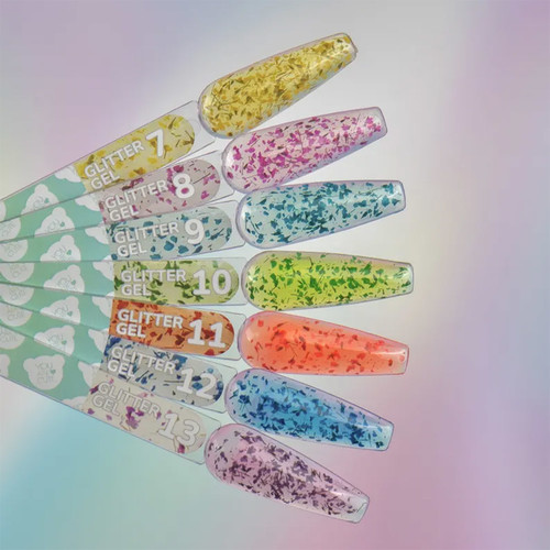 Żel przedłużający YOUARECUTE Glitter Gel 12 z ciemnoniebieskimi suszonymi kwiatami 5 ml (469-5118-1453) - Фото №4